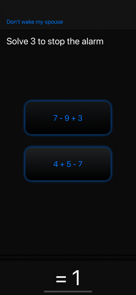 My Math Alarm Clock: Solve multiple choice math problems to stop the alarm